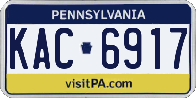 PA license plate KAC6917