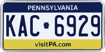 PA license plate KAC6929