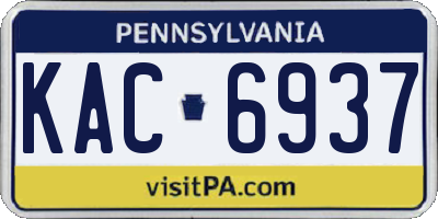 PA license plate KAC6937