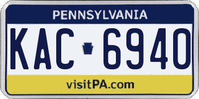 PA license plate KAC6940