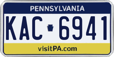 PA license plate KAC6941