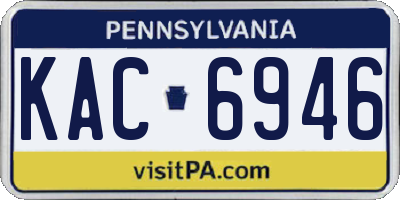 PA license plate KAC6946