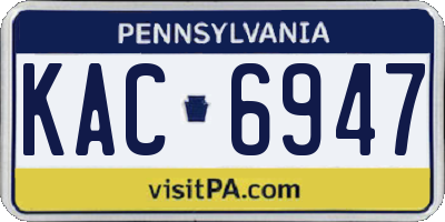 PA license plate KAC6947