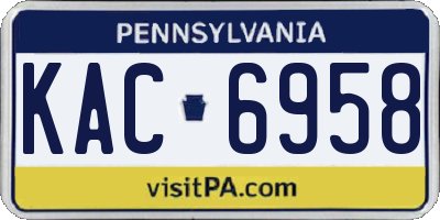 PA license plate KAC6958