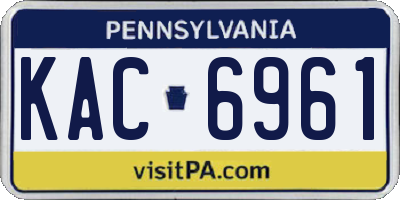 PA license plate KAC6961