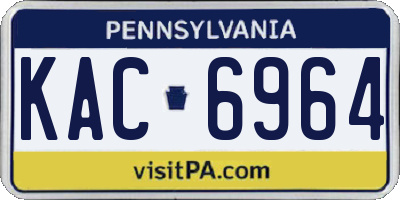 PA license plate KAC6964