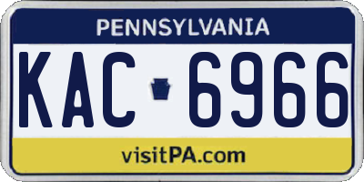PA license plate KAC6966