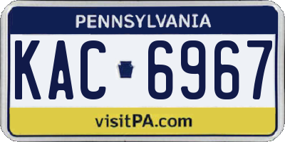 PA license plate KAC6967