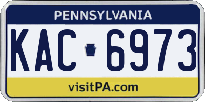 PA license plate KAC6973