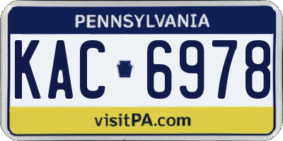 PA license plate KAC6978