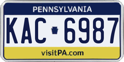 PA license plate KAC6987