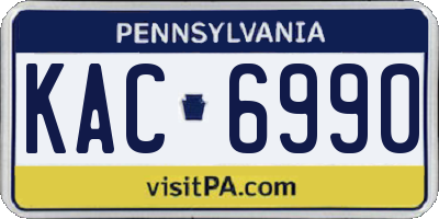 PA license plate KAC6990