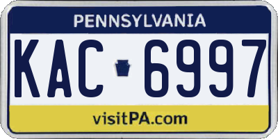 PA license plate KAC6997