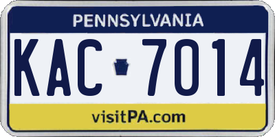 PA license plate KAC7014