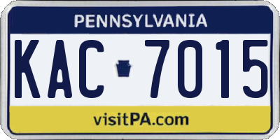 PA license plate KAC7015