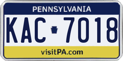 PA license plate KAC7018