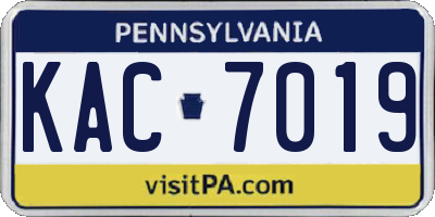 PA license plate KAC7019