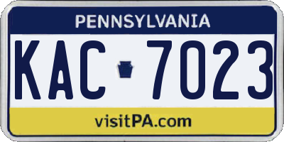 PA license plate KAC7023