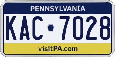 PA license plate KAC7028