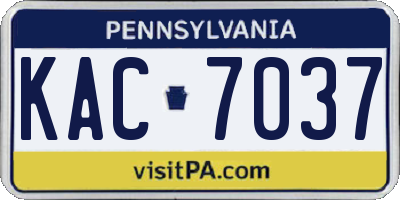 PA license plate KAC7037