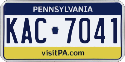 PA license plate KAC7041