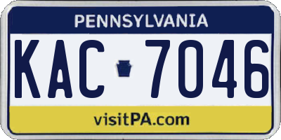 PA license plate KAC7046