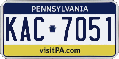 PA license plate KAC7051