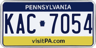 PA license plate KAC7054