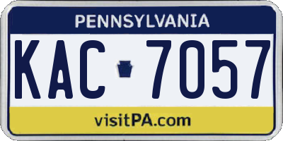PA license plate KAC7057