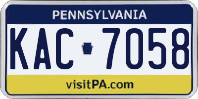 PA license plate KAC7058