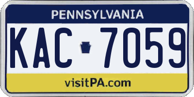 PA license plate KAC7059