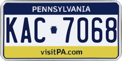 PA license plate KAC7068