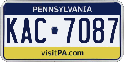 PA license plate KAC7087