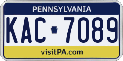 PA license plate KAC7089