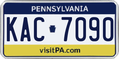 PA license plate KAC7090