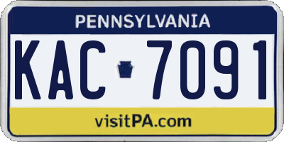 PA license plate KAC7091