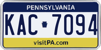 PA license plate KAC7094