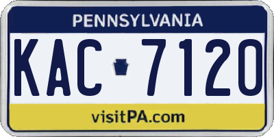 PA license plate KAC7120