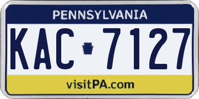 PA license plate KAC7127