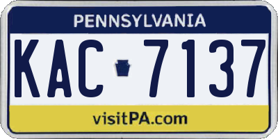 PA license plate KAC7137
