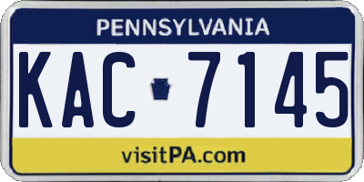PA license plate KAC7145