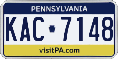 PA license plate KAC7148