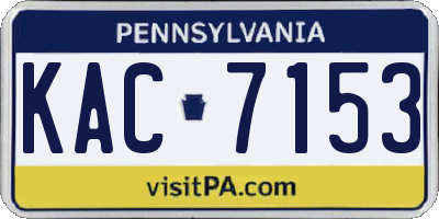 PA license plate KAC7153