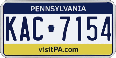 PA license plate KAC7154