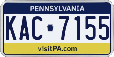 PA license plate KAC7155