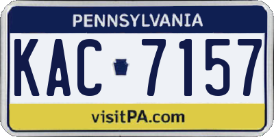PA license plate KAC7157