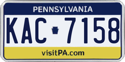 PA license plate KAC7158