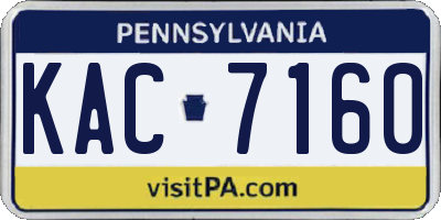 PA license plate KAC7160