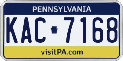 PA license plate KAC7168