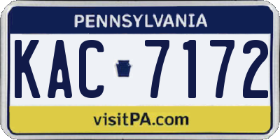 PA license plate KAC7172